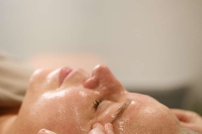 woman facial massage