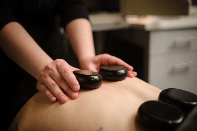 receiving hotstone massage