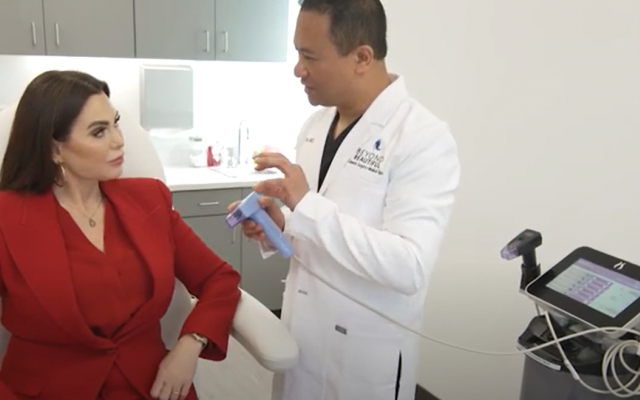 Patient receiving consultation from doctor