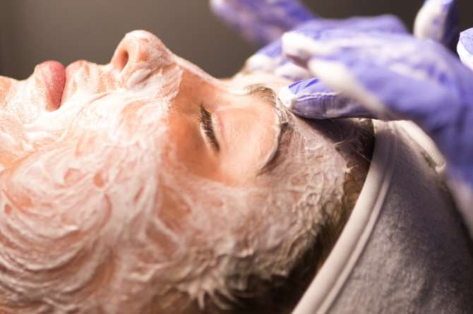 woman facial massage